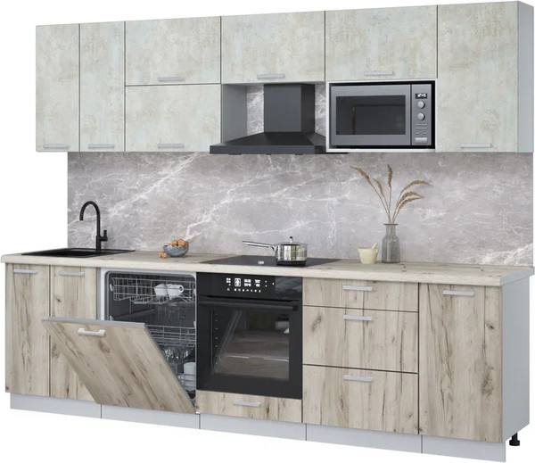 Кухонный гарнитур Интерлиния Мила Лайт 2.8-ПМ2 - фото