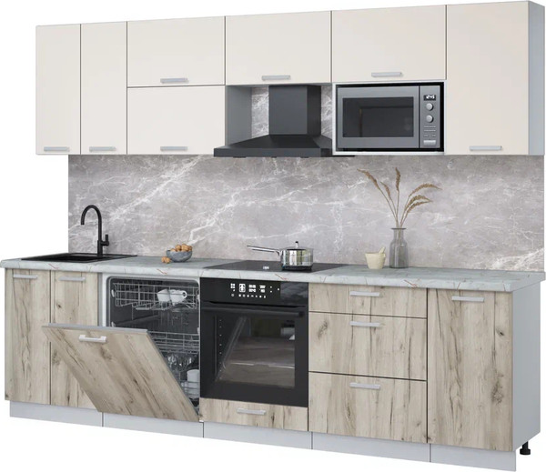 Кухонный гарнитур Интерлиния Мила Лайт 2.8-ПМ2 - фото