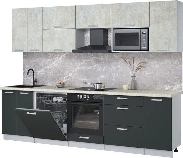 Кухонный гарнитур Интерлиния Мила Лайт 2.8-ПМ2 - фото