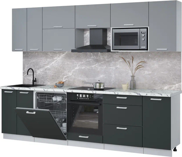 Кухонный гарнитур Интерлиния Мила Лайт 2.8-ПМ2 - фото