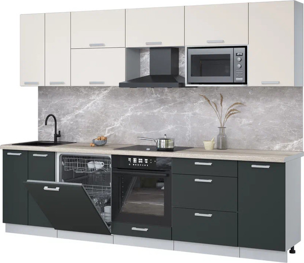 Кухонный гарнитур Интерлиния Мила Лайт 2.8-ПМ2 - фото