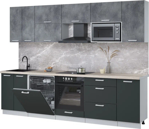 Кухонный гарнитур Интерлиния Мила Лайт 2.8-ПМ2 - фото