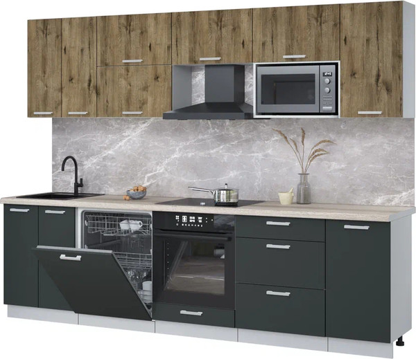 Кухонный гарнитур Интерлиния Мила Лайт 2.8-ПМ2 - фото