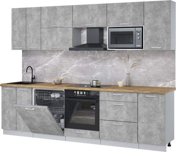 Кухонный гарнитур Интерлиния Мила Лайт 2.8-ПМ2 - фото