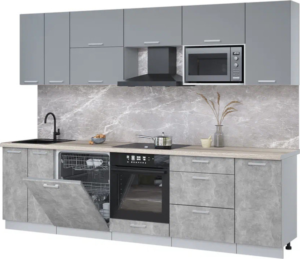 Кухонный гарнитур Интерлиния Мила Лайт 2.8-ПМ2 - фото