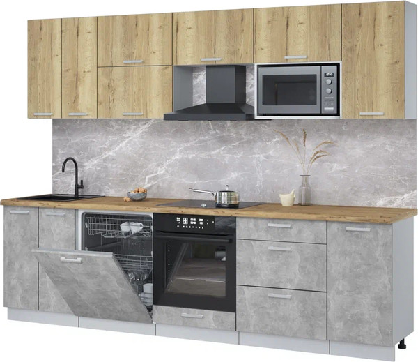 Кухонный гарнитур Интерлиния Мила Лайт 2.8-ПМ2 - фото