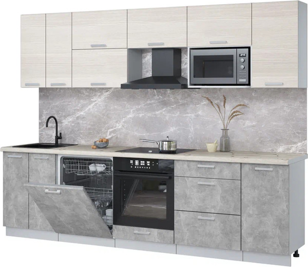 Кухонный гарнитур Интерлиния Мила Лайт 2.8-ПМ2 - фото