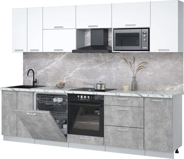 Кухонный гарнитур Интерлиния Мила Лайт 2.8-ПМ2 - фото