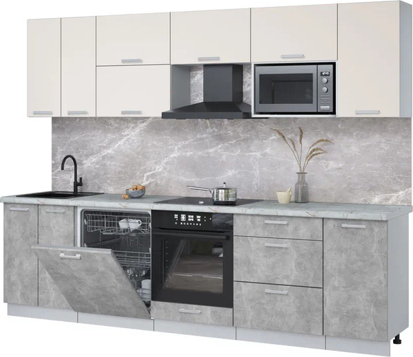 Кухонный гарнитур Интерлиния Мила Лайт 2.8-ПМ2 - фото