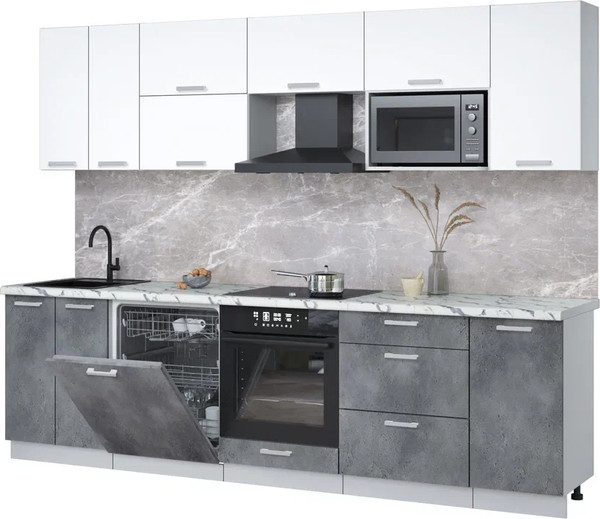 Кухонный гарнитур Интерлиния Мила Лайт 2.8-ПМ2 - фото