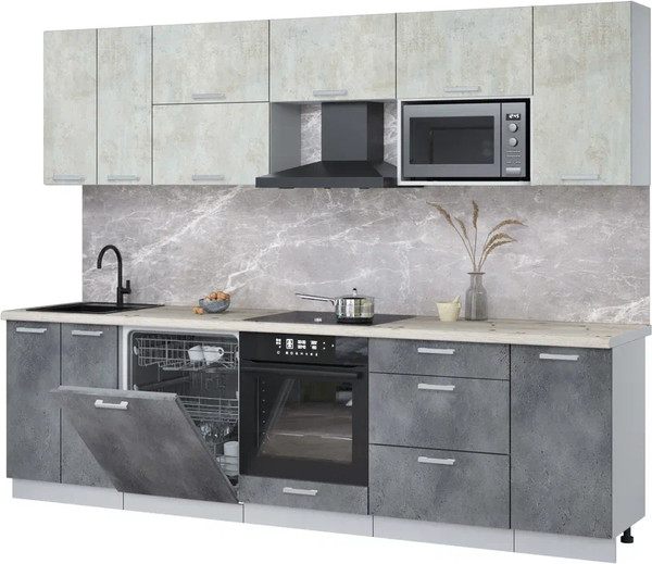 Кухонный гарнитур Интерлиния Мила Лайт 2.8-ПМ2 - фото