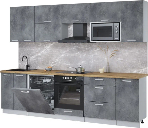 Кухонный гарнитур Интерлиния Мила Лайт 2.8-ПМ2 - фото