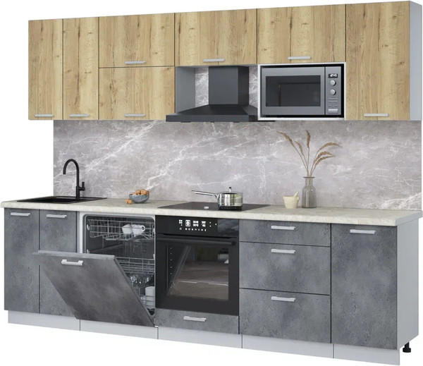 Кухонный гарнитур Интерлиния Мила Лайт 2.8-ПМ2 - фото