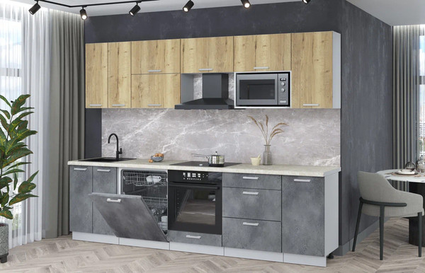 Кухонный гарнитур Интерлиния Мила Лайт 2.8-ПМ2