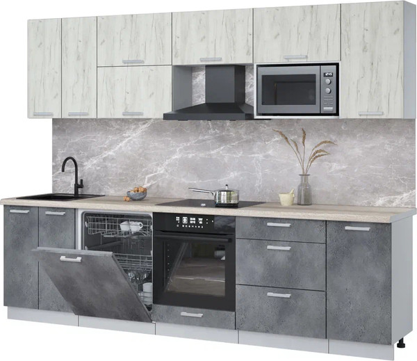 Кухонный гарнитур Интерлиния Мила Лайт 2.8-ПМ2 - фото