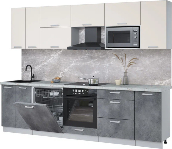 Кухонный гарнитур Интерлиния Мила Лайт 2.8-ПМ2 - фото