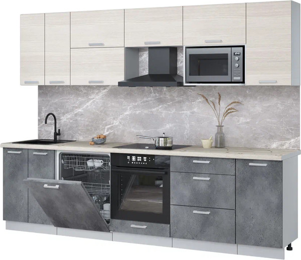 Кухонный гарнитур Интерлиния Мила Лайт 2.8-ПМ2 - фото