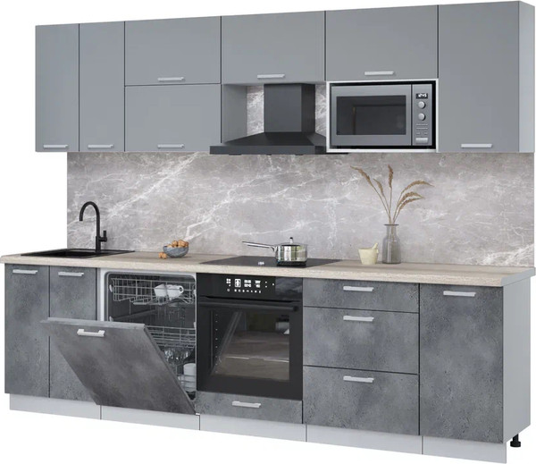 Кухонный гарнитур Интерлиния Мила Лайт 2.8-ПМ2 - фото