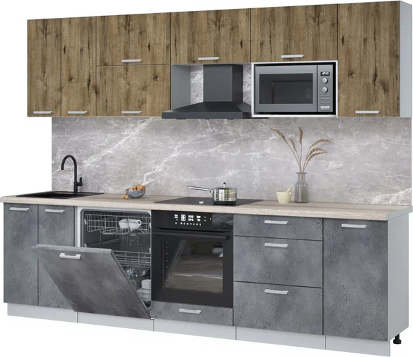 Кухонный гарнитур Интерлиния Мила Лайт 2.8-ПМ2 - фото