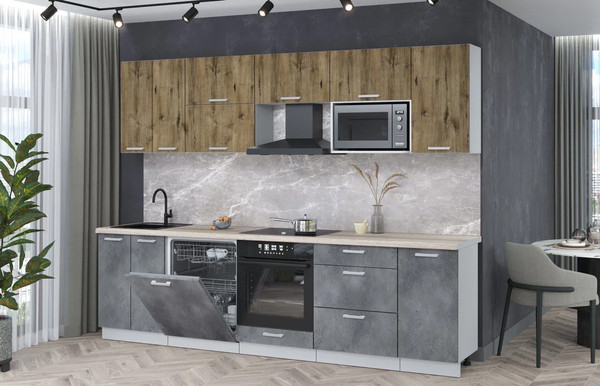 Кухонный гарнитур Интерлиния Мила Лайт 2.8-ПМ2