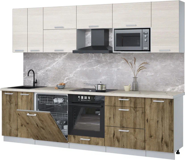 Кухонный гарнитур Интерлиния Мила Лайт 2.8-ПМ2 - фото