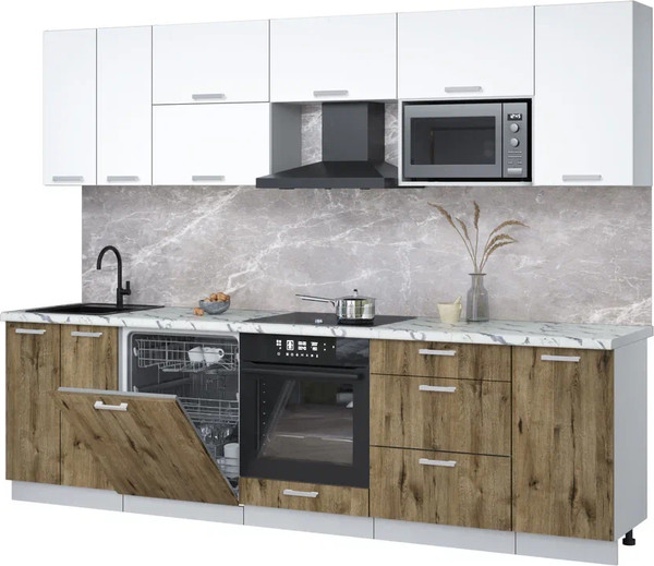 Кухонный гарнитур Интерлиния Мила Лайт 2.8-ПМ2 - фото