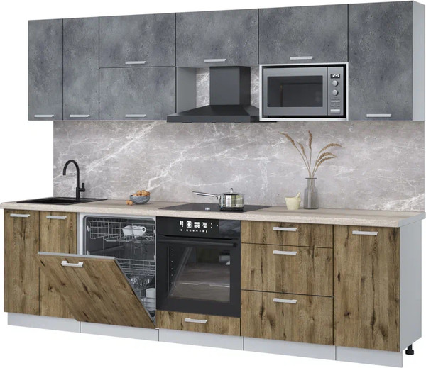 Кухонный гарнитур Интерлиния Мила Лайт 2.8-ПМ2 - фото