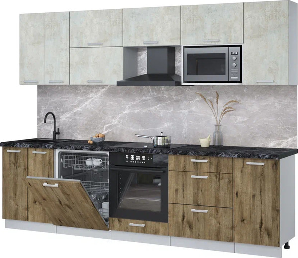 Кухонный гарнитур Интерлиния Мила Лайт 2.8-ПМ2 - фото