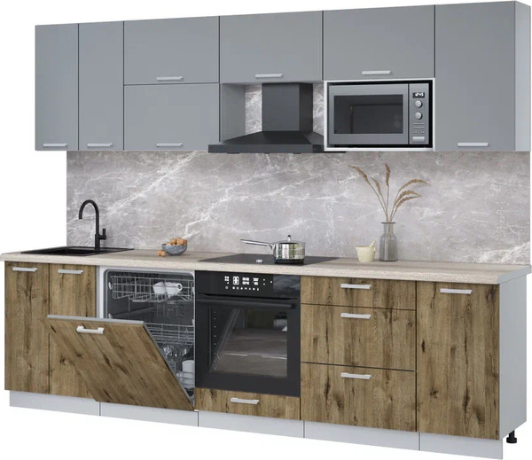 Кухонный гарнитур Интерлиния Мила Лайт 2.8-ПМ2 - фото