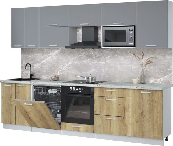 Кухонный гарнитур Интерлиния Мила Лайт 2.9-ПМ2 - фото