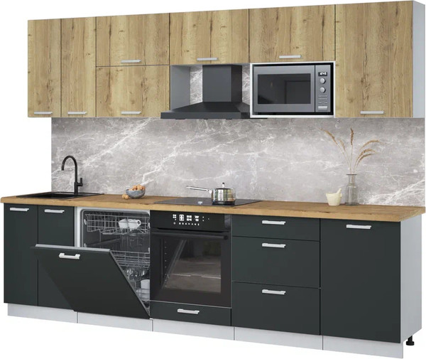 Кухонный гарнитур Интерлиния Мила Лайт 2.9-ПМ2 - фото