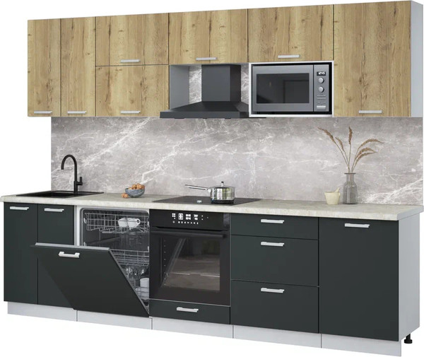 Кухонный гарнитур Интерлиния Мила Лайт 2.9-ПМ2 - фото