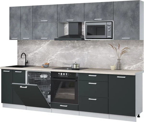 Кухонный гарнитур Интерлиния Мила Лайт 2.9-ПМ2 - фото