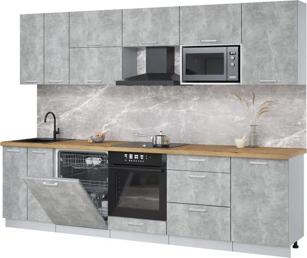 Кухонный гарнитур Интерлиния Мила Лайт 2.9-ПМ2 - фото