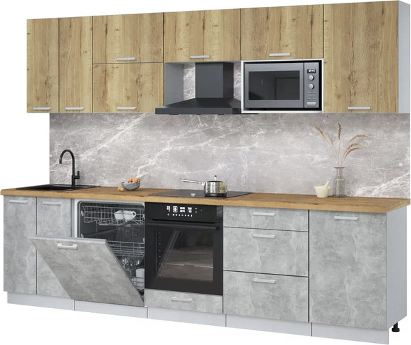 Кухонный гарнитур Интерлиния Мила Лайт 2.9-ПМ2 - фото