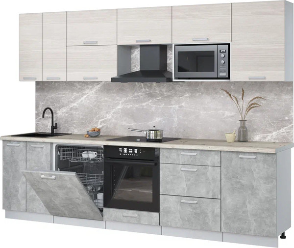 Кухонный гарнитур Интерлиния Мила Лайт 2.9-ПМ2 - фото