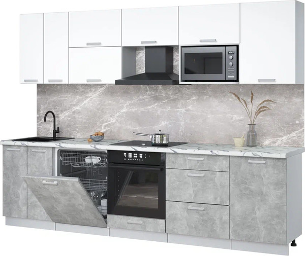 Кухонный гарнитур Интерлиния Мила Лайт 2.9-ПМ2 - фото