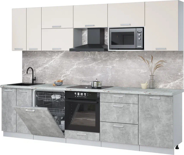 Кухонный гарнитур Интерлиния Мила Лайт 2.9-ПМ2 - фото