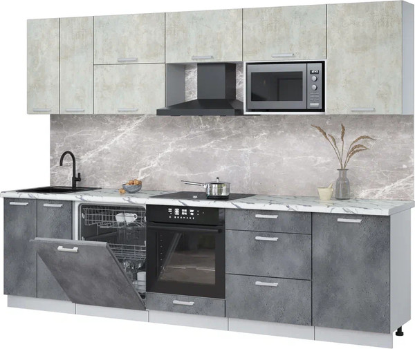 Кухонный гарнитур Интерлиния Мила Лайт 2.9-ПМ2 - фото