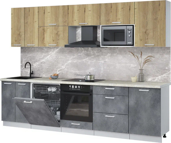 Кухонный гарнитур Интерлиния Мила Лайт 2.9-ПМ2 - фото