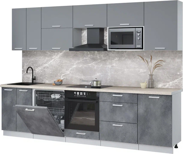 Кухонный гарнитур Интерлиния Мила Лайт 2.9-ПМ2 - фото