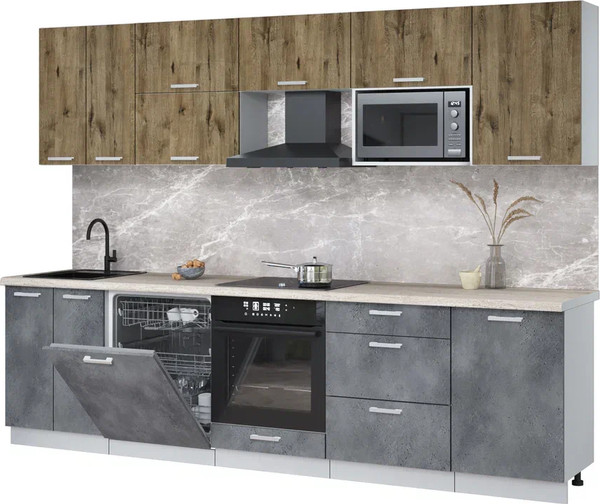 Кухонный гарнитур Интерлиния Мила Лайт 2.9-ПМ2 - фото