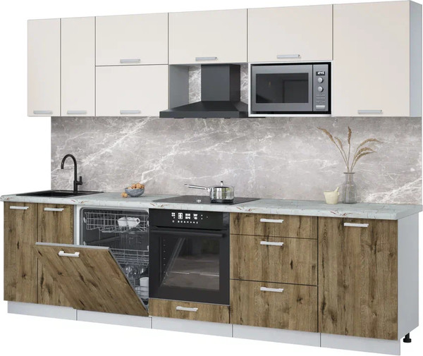 Кухонный гарнитур Интерлиния Мила Лайт 2.9-ПМ2 - фото