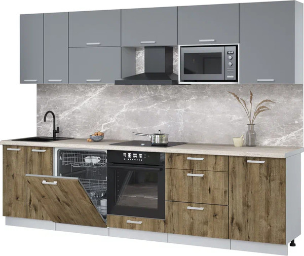 Кухонный гарнитур Интерлиния Мила Лайт 2.9-ПМ2 - фото