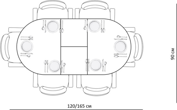 Обеденный стол Kenner DO1200 опоры круглые