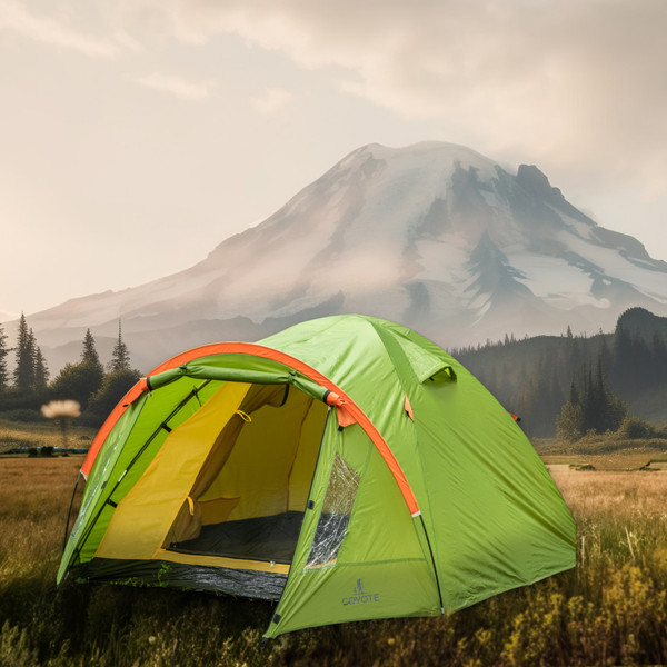 Палатка Coyote Oboluse-5 / CL-A23-5P (черный,  с обогревателем газовым ZT-202-D)