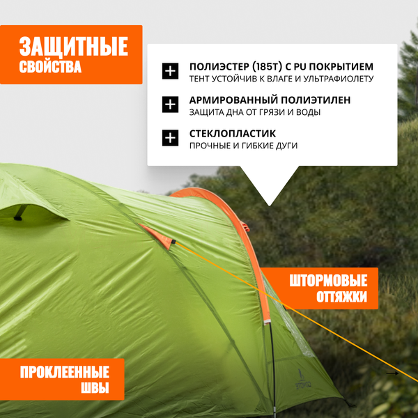 Палатка Coyote Oboluse-5 / CL-A23-5P (черный,  с обогревателем газовым ZT-202-D)