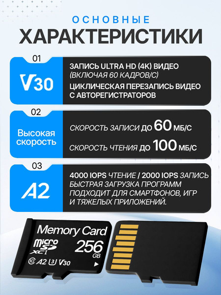 Карта памяти Memory 256GB Class 10