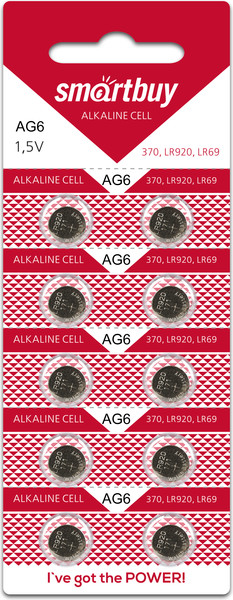 Комплект батареек SmartBuy SBBB-AG6-10B