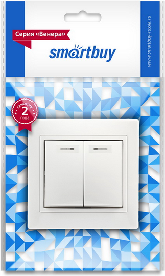 Выключатель SmartBuy Венера SBE-01w-10-SW2-1